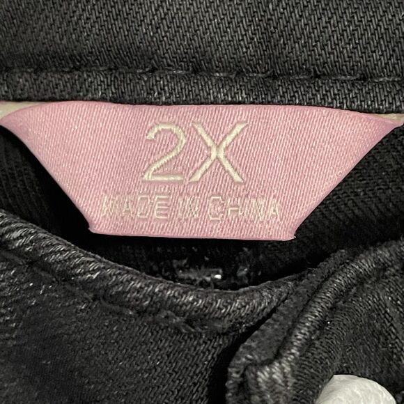 Laurie Felt Pull On Jeans Size 2X Black SILKY WATER PAINT Skinny Stretch NEW - Picture 8 of 12